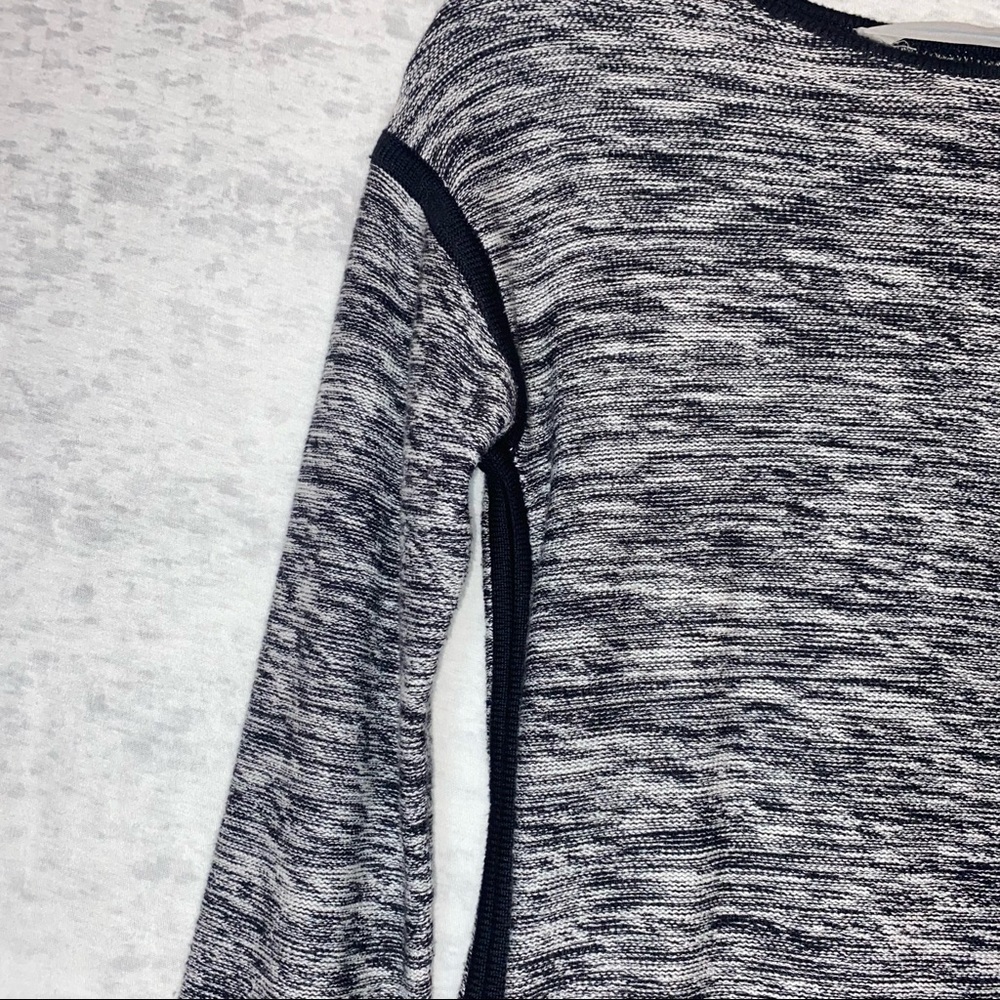 Athleta Retreat Marled Knit Grey Black Long Sleeve Sweater Tunic Dress XSP - Picture 8 of 11